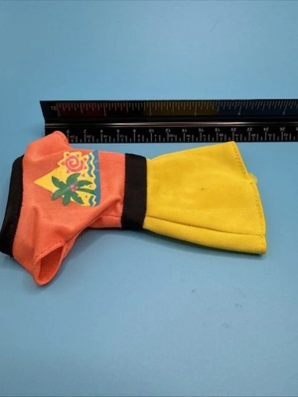 Vintage Barbie Doll Clothing From The 1990’s Neon Orange & Yellow Dress Outfit